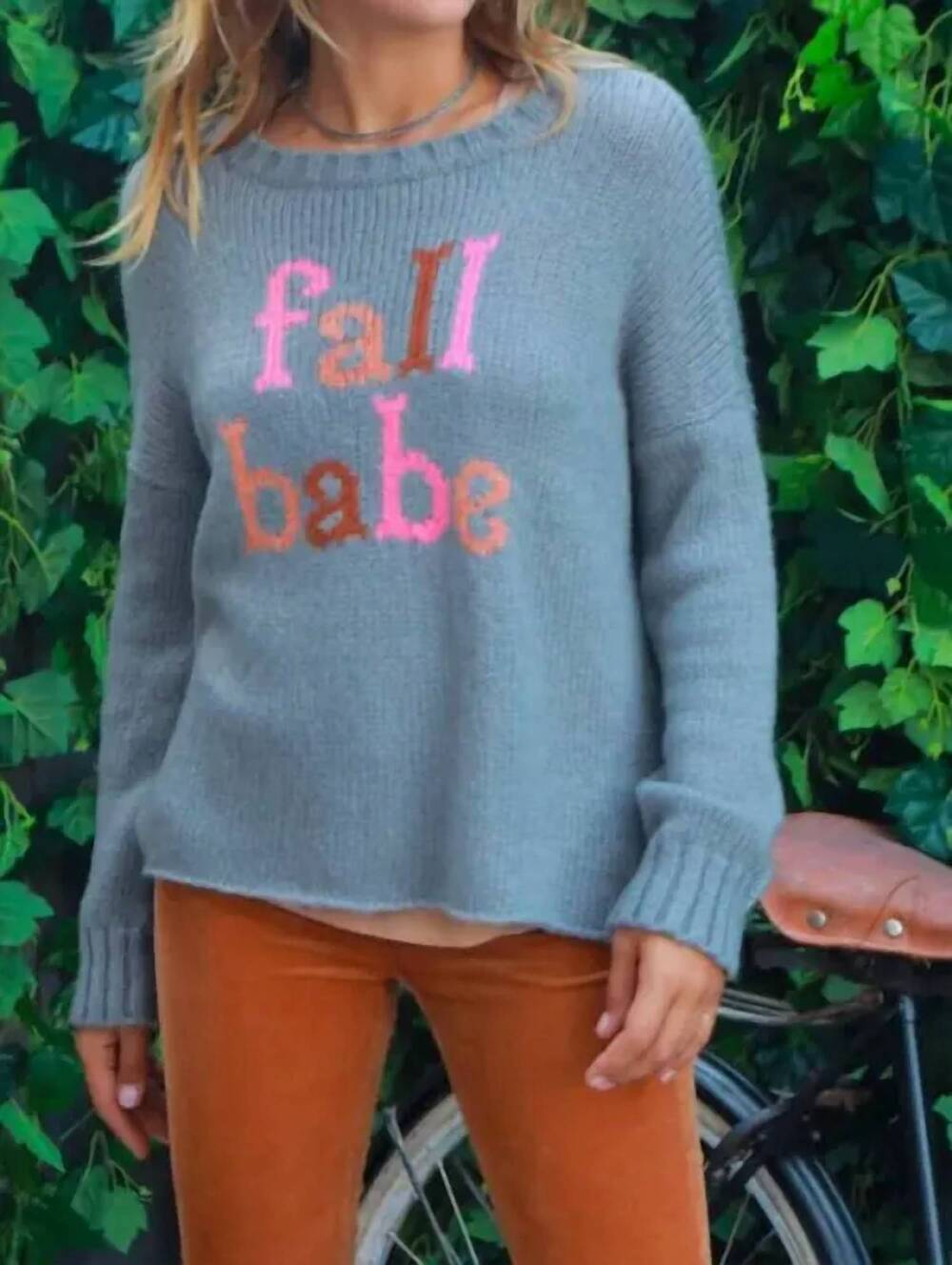 NEW WOODEN SHIPS fall babe crewneck sweater in cement
